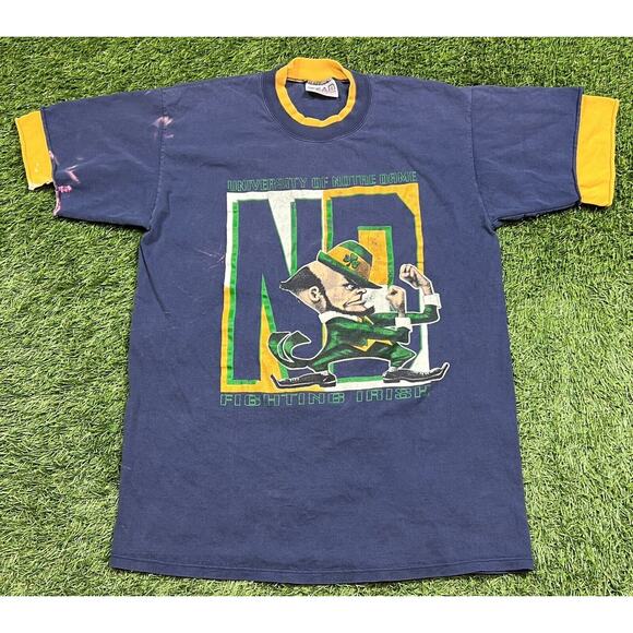 VTG 90's Team Edition Notre Dame Fighting Irish NCAA T-Shirt Men's XL Distressed - Picture 1 of 13